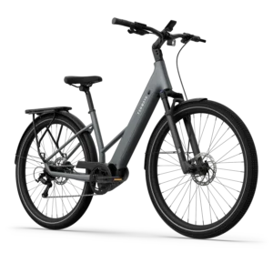 tenways-agoair-arctic-grey-zijkant – Moderne elektrische fiets met middenmotor in Arctic Grey