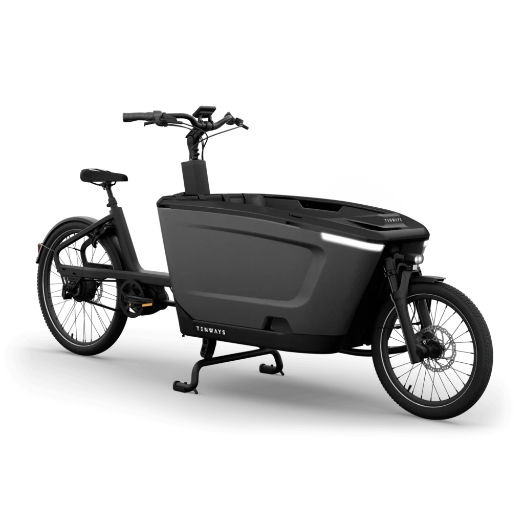 tenways-cargoone-midnight-black-vooraanzicht – Tenways Cargo One Midnight Black met ruime laadbak