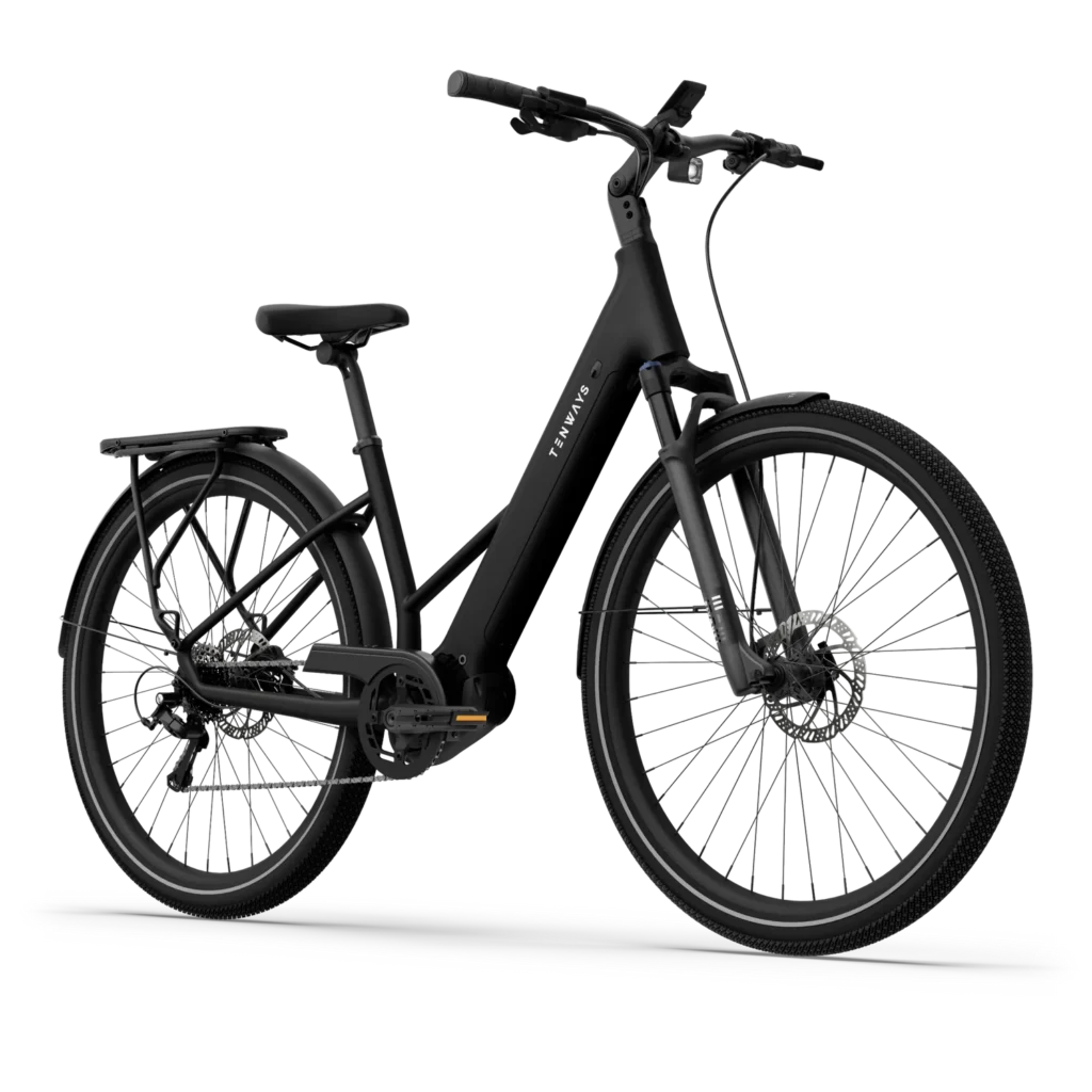 tenways-agoair-midnight-black-zijkant – Sportieve e-bike met middenmotor in Midnight Black
