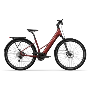 tenways-agoair-velvet-red-vooraanzicht – Tenways AGO Air Velvet Red voorzijde met geïntegreerde accu