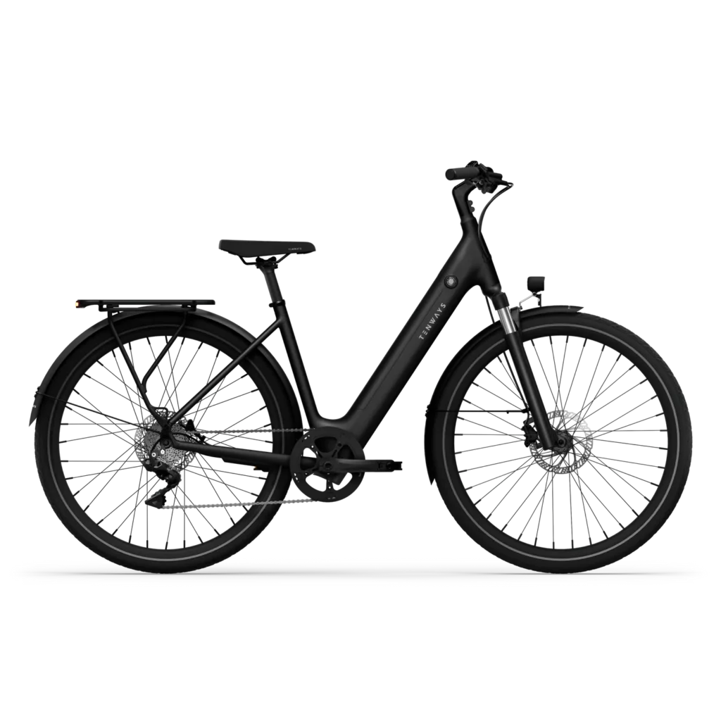 tenways-cgo800plus-midnight-black-vooraanzicht – Elegante Tenways CGO800 Plus in Midnight Black