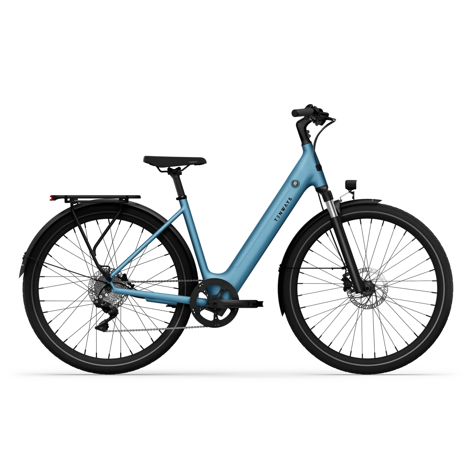 tenways-cgo800plus-sky-blue-vooraanzicht – Tenways CGO800 Plus Sky Blue vooraanzicht met 8-versnellingen